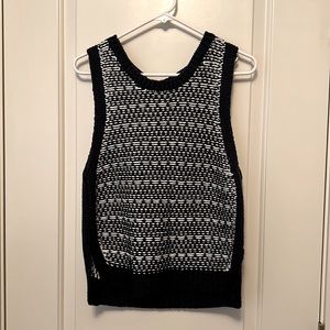 Navy and white sweater vest.